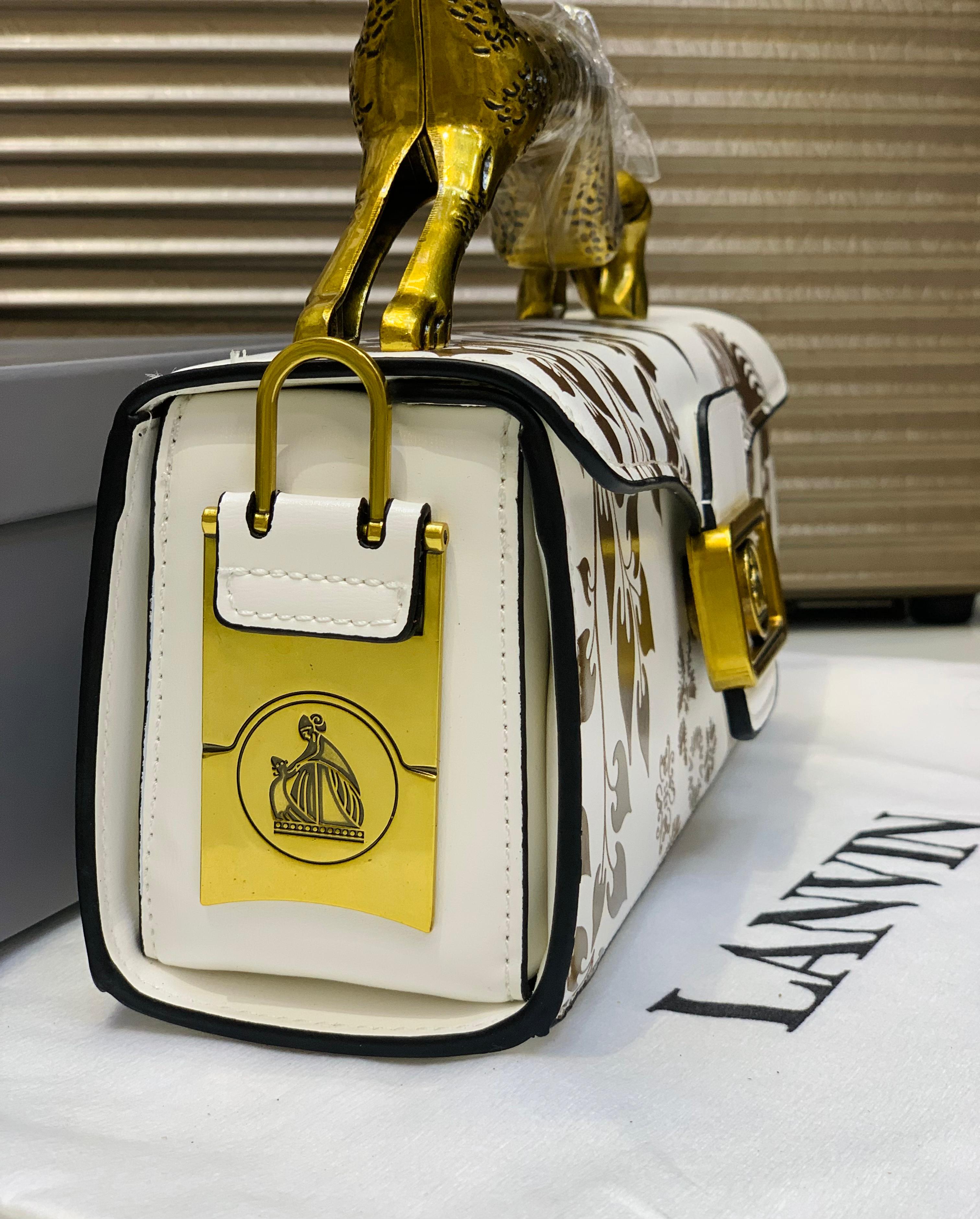 Lanvin Italy Cat Handle Sculptural Handbag