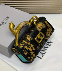 Lanvin Italy Cat Handle Sculptural Handbag