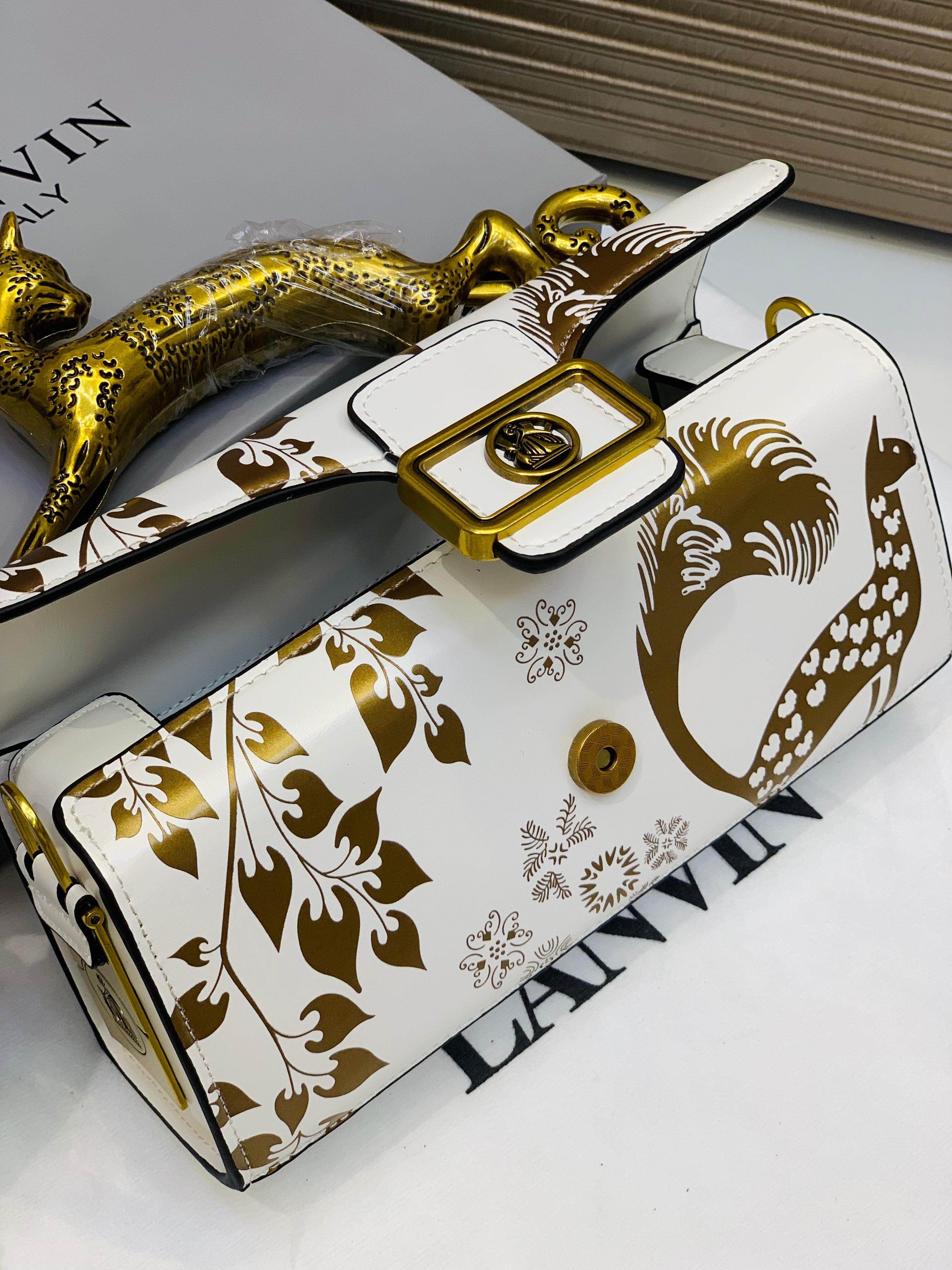 Lanvin Italy Cat Handle Sculptural Handbag