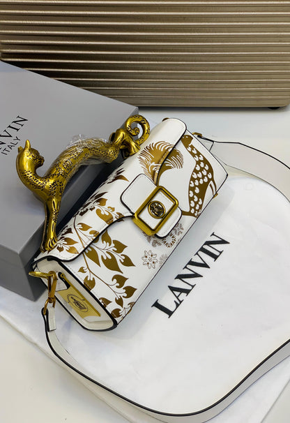 Lanvin Italy Cat Handle Sculptural Handbag