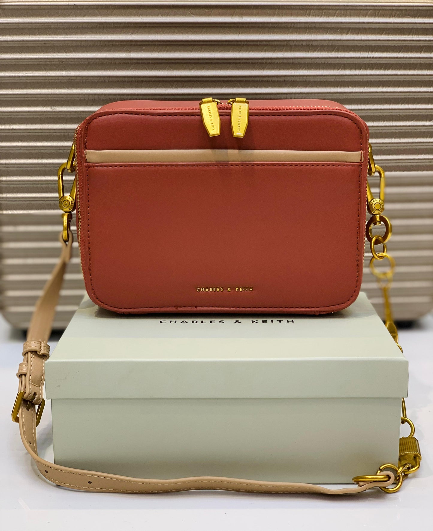 Boxy Dual-Zip Crossbody Bag – Charles & Keith