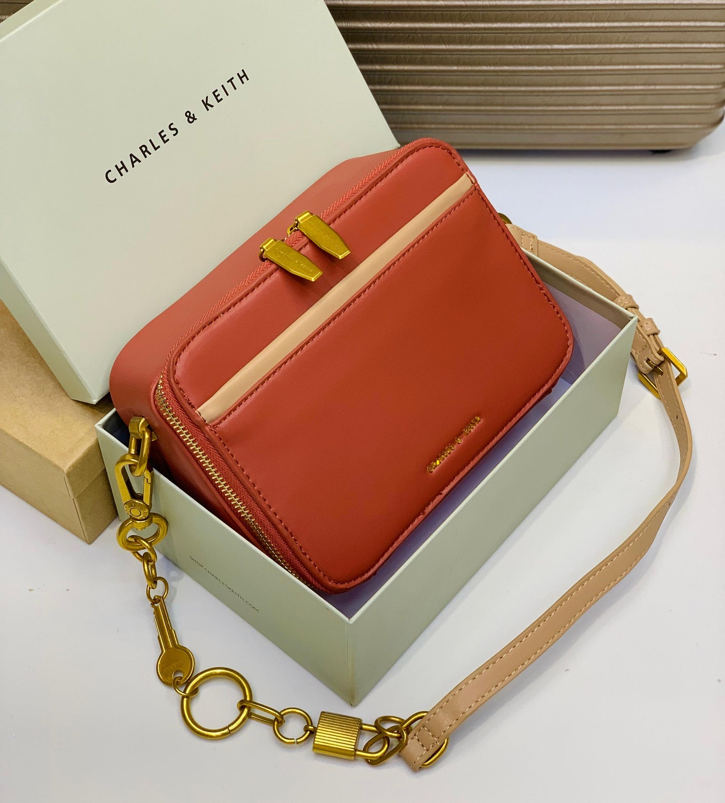 Boxy Dual-Zip Crossbody Bag – Charles & Keith