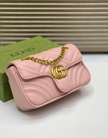 Gucci Cross Body Bag With Golden Chain | Premium Quality | 4 Colour's