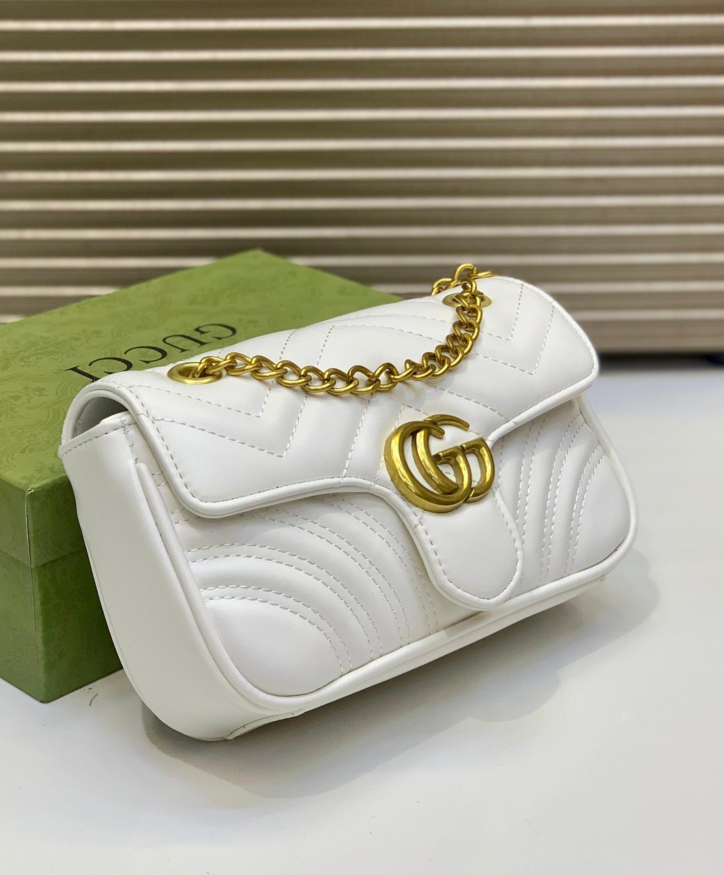 Gucci Cross Body Bag With Golden Chain | Premium Quality | 4 Colour's