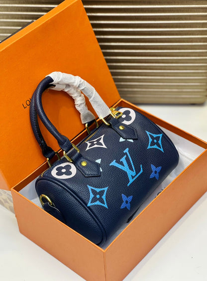LV Speedy Bandoulière 20 - Beige Monogram Empreinte Leather with Gold-Tone Hardware