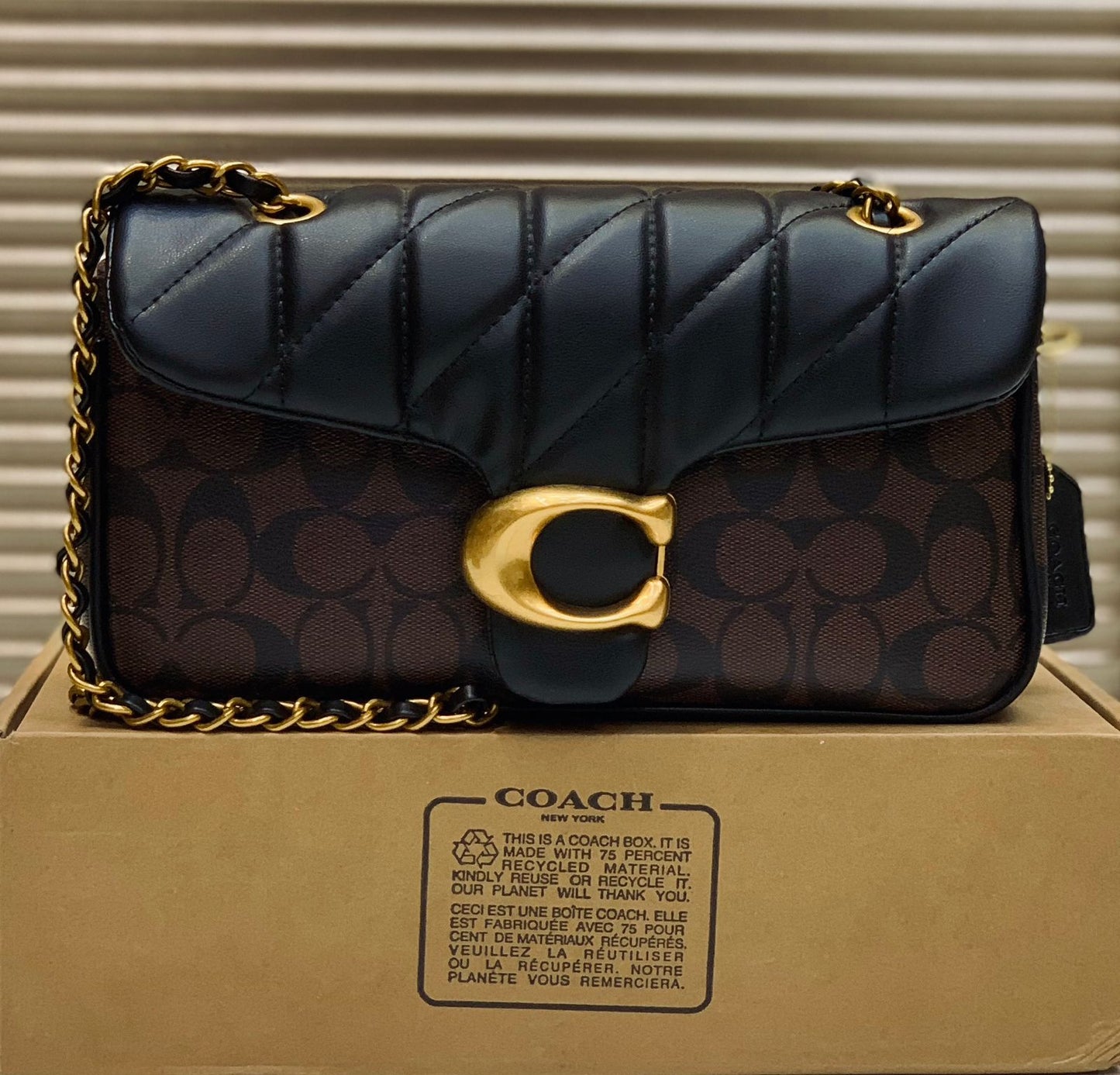 COACH Women's Quilted Leather & Signature Canvas Shoulder Bag