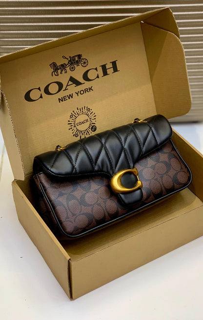 COACH Women's Quilted Leather & Signature Canvas Shoulder Bag