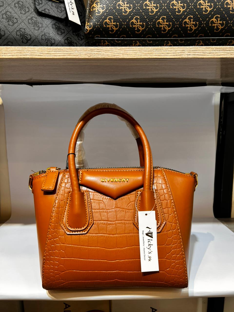 Givenchy Inspired Croc Texture Luxury Top Handle Handbag