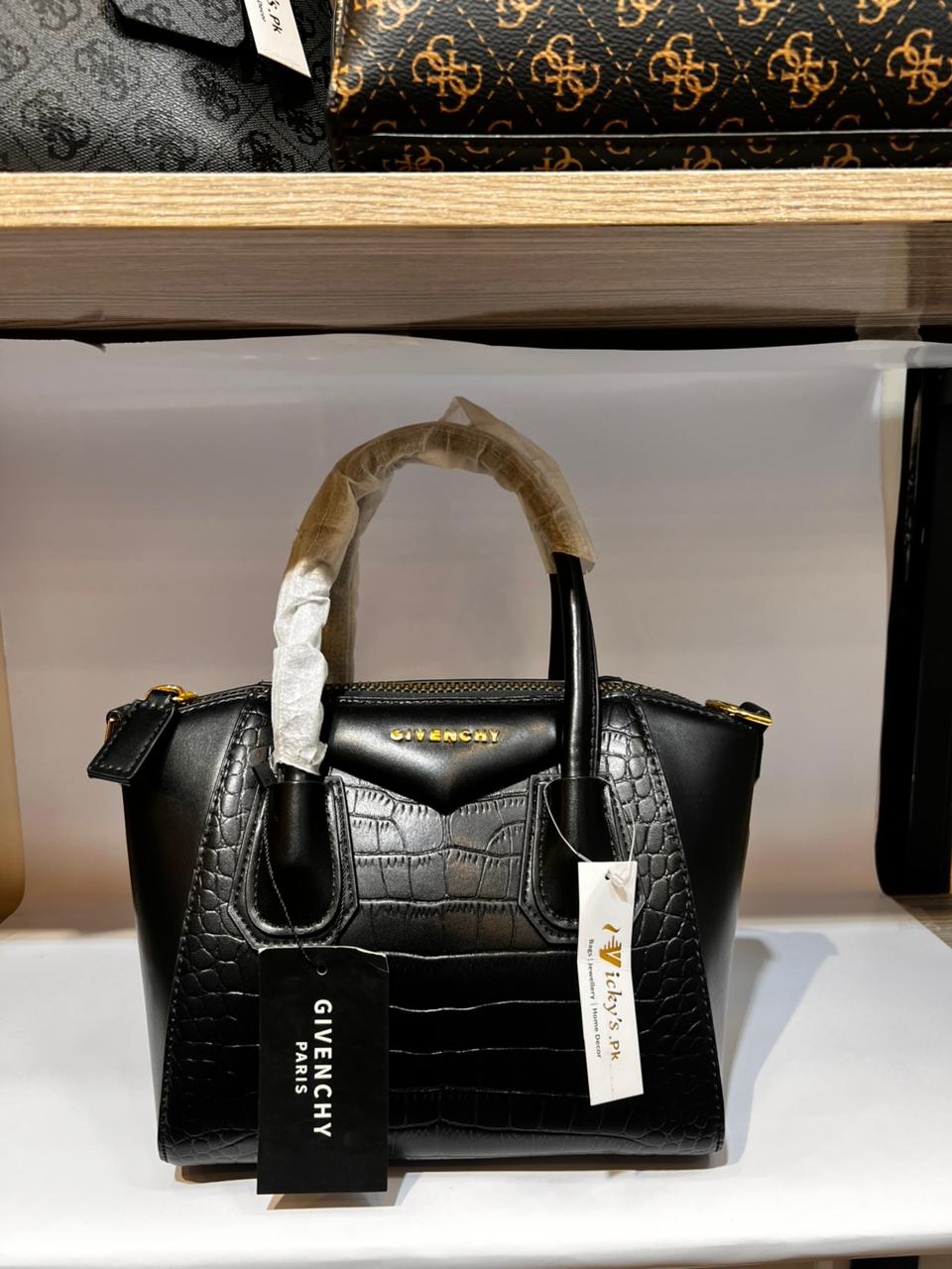 Givenchy Inspired Croc Texture Luxury Top Handle Handbag