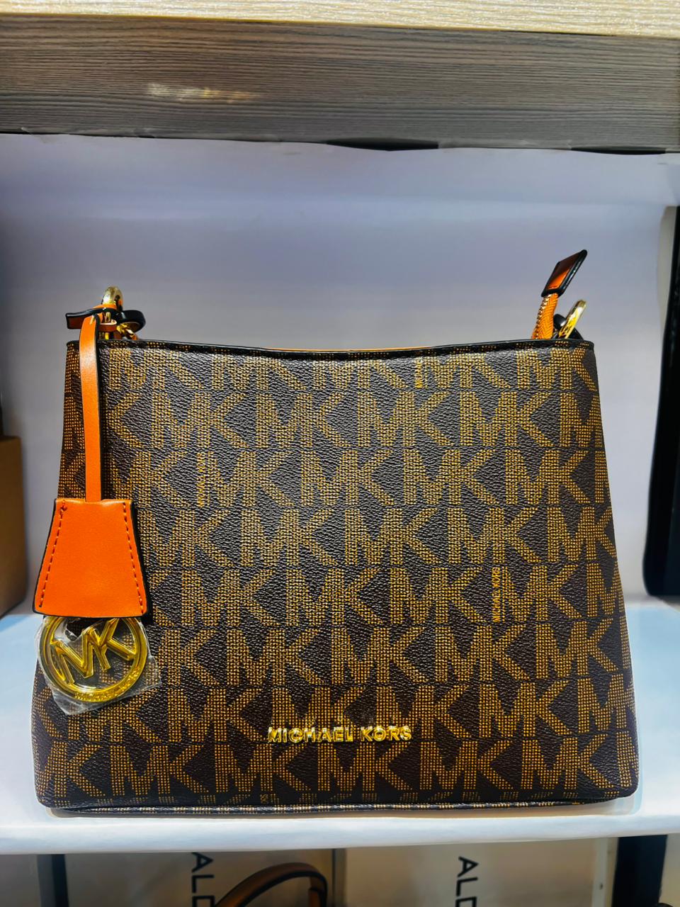 Michael Kors Jet Set Large Logo Shoulder Bag – Iconic Monogram Top-Handle Handbag