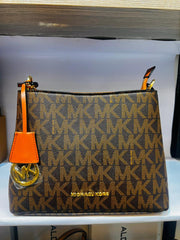 Michael Kors Jet Set Large Logo Shoulder Bag – Iconic Monogram Top-Handle Handbag