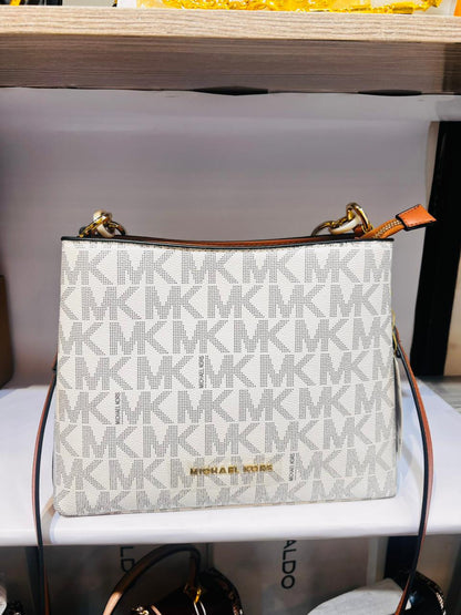 Michael Kors Jet Set Large Logo Shoulder Bag – Iconic Monogram Top-Handle Handbag